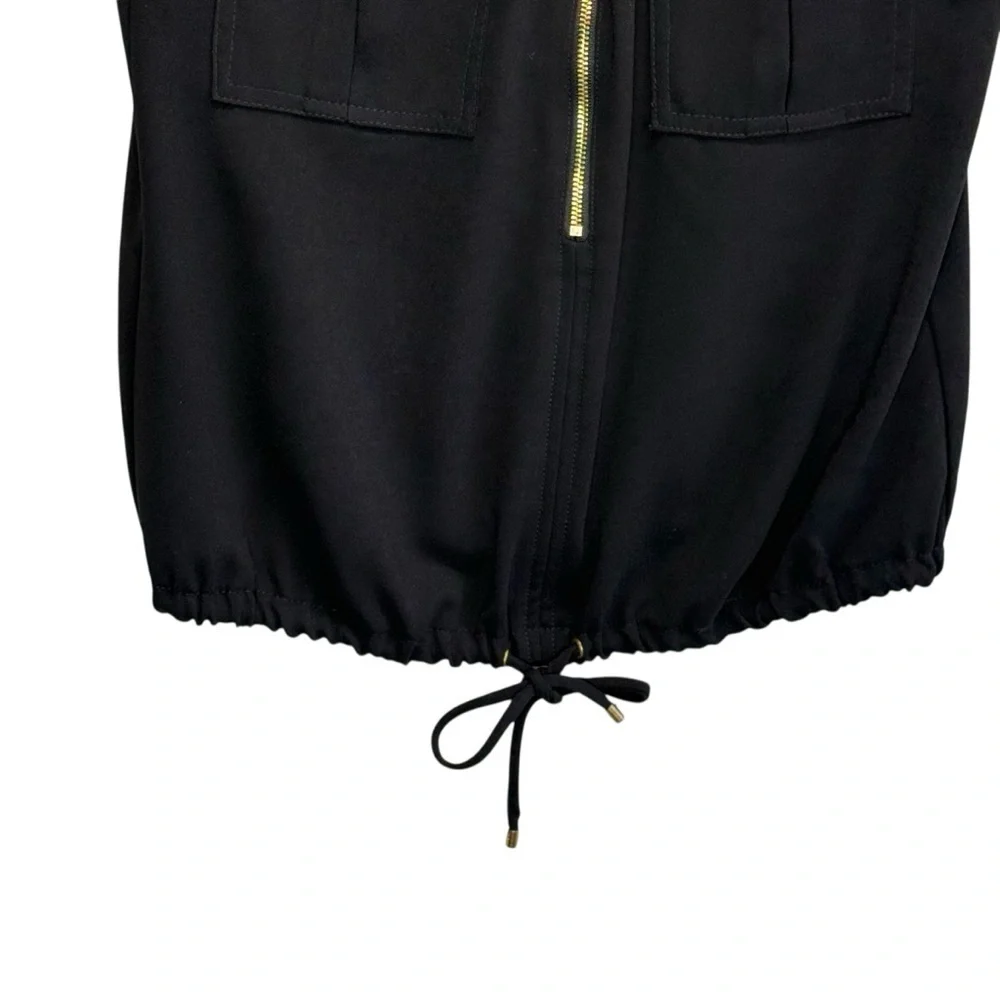 Trina Turk Black Sleeveless Top with Gold Zipper. Size XS